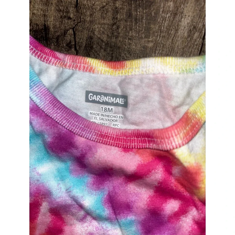 Garanimals Toddler Girl Tank Top‎ 2PK Yellow Tie Dye Heart Rainbow 18M NWT